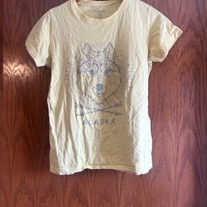 Alaska Kids Cream Wolf Graphic Tee